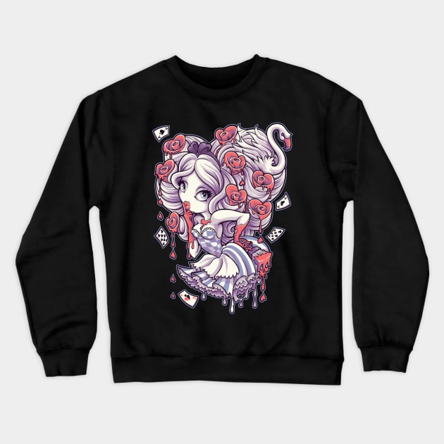 Painting The Roses Red Crewneck Sweatshirt by JEHSEE